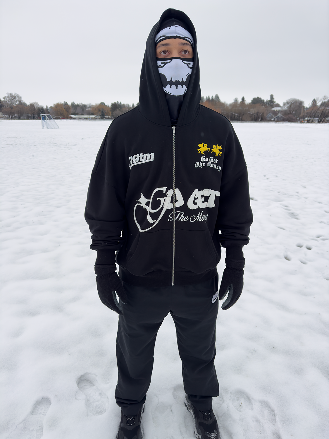 GGTM Embroidered Black Zip Up