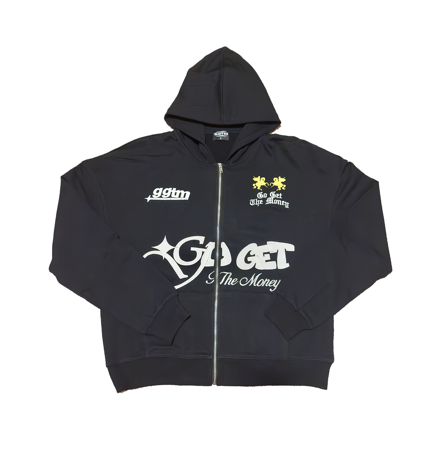 GGTM Embroidered Black Zip Up
